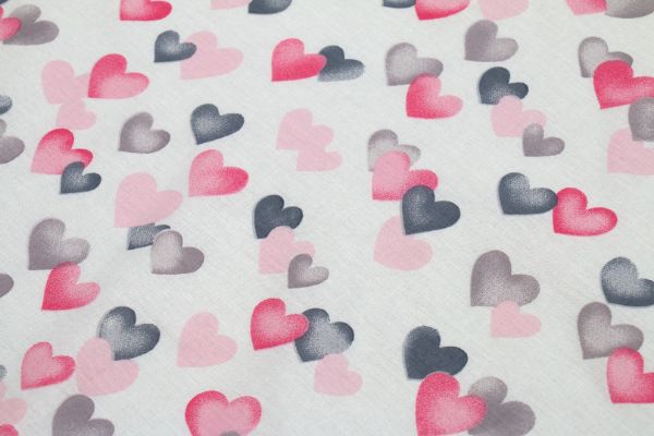 DIMcol ΠΑΝΑ ΧΑΣΕΣ ΒΡΕΦ Cotton 100% 80X80 Hearts 12 Grey-Pink