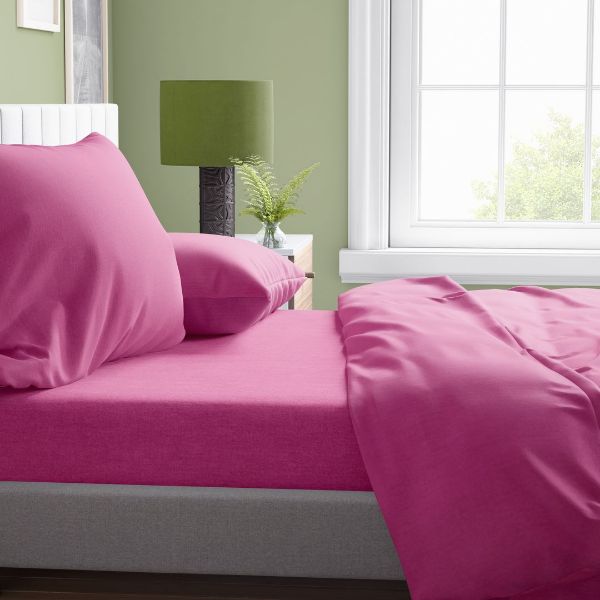 DIMcol ΣΕΝΤΟΝΙΑ ΣΕΤ 4 τεμ  Cotton 100% 220Χ240 Solid 499 Fuchsia