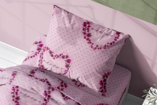 ΜΑΞΙΛΑΡΟΘΗΚΗ ΕΜΠΡΙΜΕ  Flannel Cotton 100% 50Χ70 Δανάη 286 Pink