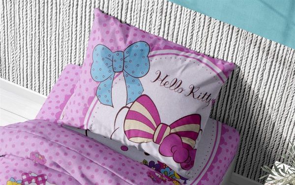 ΜΑΞΙΛΑΡΟΘΗΚΗ ΕΜΠΡΙΜΕ ΠΑΙΔ Flannel Cotton 100% 50Χ70 H.Kitty 170 Pink