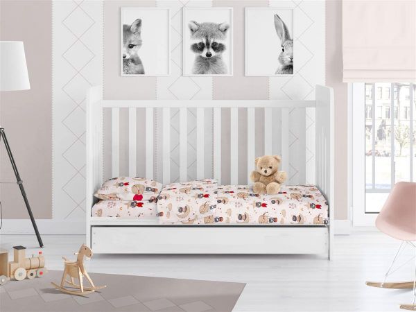 ΚΑΤΩΣΕΝΤΟΝΟ ΜΕ ΛΑΣΤΙΧΟ bebe Reach the stars 190 0,70X1,40X0,15 Beige Cotton 100%