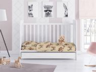 ΚΑΤΩΣΕΝΤΟΝΟ ΜΕ ΛΑΣΤΙΧΟ bebe Little Brothers 149 0,70X1,40X0,15 Beige Flannel Cotton 100%