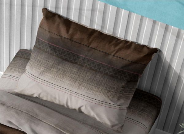 ΜΑΞΙΛΑΡΟΘΗΚΗ ΕΜΠΡΙΜΕ Hor.Stripes 01 50Χ70 Μπεζ-Γκρί Flannel Cotton 100%
