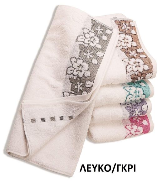 ΠΕΤΣΕΤΑ ΖΑΚΑΡ ZERO TWIST ΕΡΑΤΩ 70X140 ΛΕΥΚΟ/ΓΚΡΙ Cotton 100%