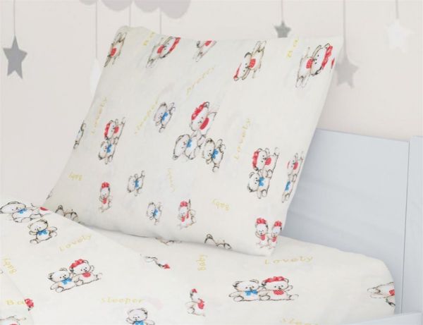 Εικόνα της ΜΑΞΙΛΑΡΟΘΗΚΗ ΕΜΠΡΙΜΕ kids Two Lovely Bears 67 50Χ70 Ecru Cotton 100%