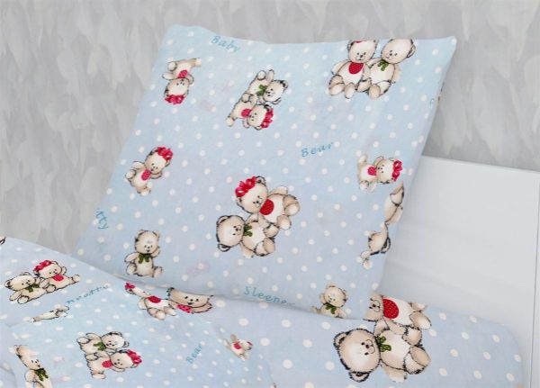 Εικόνα της ΜΑΞΙΛΑΡΟΘΗΚΗ ΕΜΠΡΙΜΕ kids Two Lovely Bears 64 50Χ70 Blue Cotton 100%