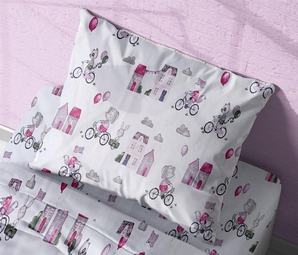 ΜΑΞΙΛΑΡΟΘΗΚΗ ΕΜΠΡΙΜΕ kids Bicycle 416 50Χ70 White-Bordeaux Cotton 100%