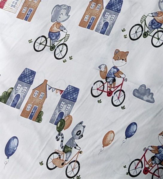 ΠΑΝΑ ΧΑΣΕΣ bebe Bicycle 415 80X80 White-Blue Cotton 100%