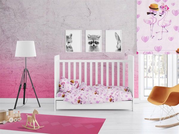 ΚΑΤΩΣΕΝΤΟΝΟ ΜΕ ΛΑΣΤΙΧΟ bebe Flamingo 169 0,70X1,40X0,15 Lila Cotton 100%