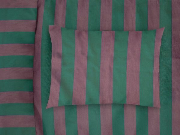 ΜΑΞΙΛΑΡΟΘΗΚΗ ΒΑΜΒΑΚΟΣΑΤΕΝ Stripes 156 50Χ70 Green-Antique Pink Cotton 100%