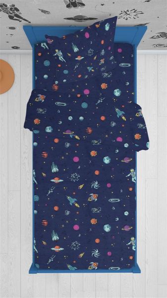 ΠΑΠΛΩΜΑ ΕΜΠΡΙΜΕ kids Space 189 160Χ240 Blue Cotton 100%