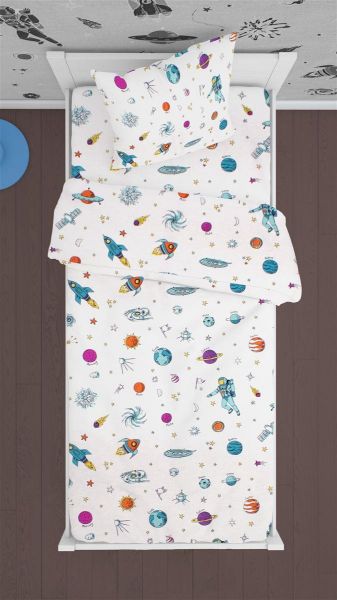 ΠΑΠΛΩΜΑ ΕΜΠΡΙΜΕ kids Space 188 160Χ240 White Cotton 100%