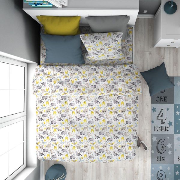 ΠΑΠΛΩΜΑΤΟΘΗΚΗ ΕΜΠΡΙΜΕ kids Dino 516 160X240 Grey Cotton 100%