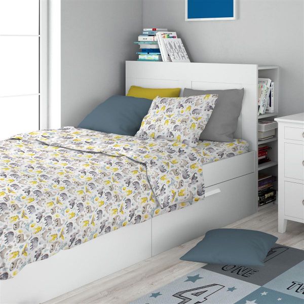 ΣΕΝΤΟΝΙΑ ΕΜΠΡΙΜΕ ΣΕΤ 3 τεμ kids Dino 516 160X240 Grey Cotton 100%