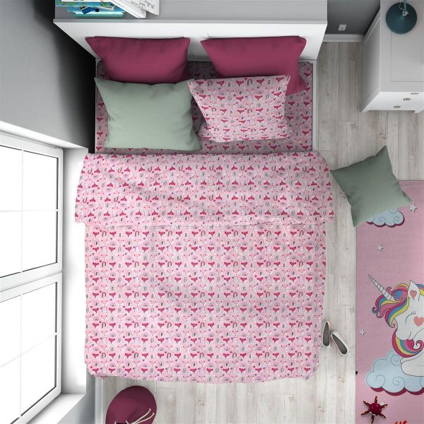 ΠΑΠΛΩΜΑ ΕΜΠΡΙΜΕ kids Fox 525 160X240 Pink Cotton 100%