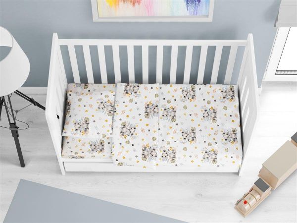 ΚΑΤΩΣΕΝΤΟΝΟ ΜΕ ΛΑΣΤΙΧΟ bebe Lion Cub 531 0,70X1,40X0,15 Grey Cotton 100%