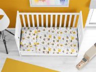 ΚΑΤΩΣΕΝΤΟΝΟ ΜΕ ΛΑΣΤΙΧΟ bebe Honey Bee 545 0,70X1,40X0,15 White-Yellow 100% Cotton