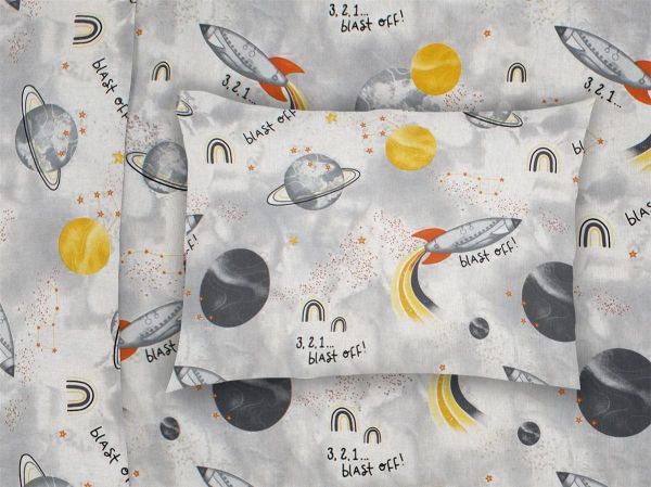 ΜΑΞΙΛΑΡΟΘΗΚΗ ΕΜΠΡΙΜΕ bebe Spaceship 187 35X45 Grey Cotton 100%