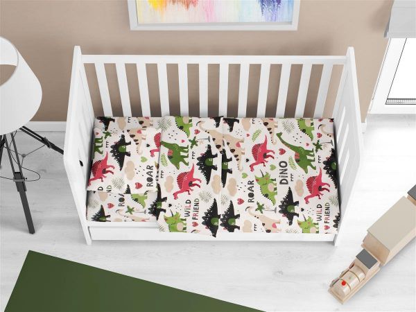 ΠΑΠΛΩΜΑ ΕΜΠΡΙΜΕ bebe Dinosaur 518 120X160 Multi-Colour 100% Cotton