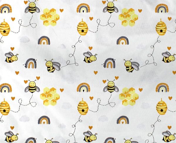 ΣΕΝΤΟΝΑΚΙ ΛΙΚΝΟΥ bebe Honey Bee 545 80X110 White-Yellow 100% Cotton