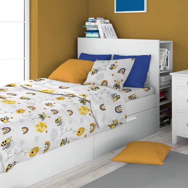 ΣΕΝΤΟΝΙΑ ΕΜΠΡΙΜΕ ΣΕΤ 2 τεμ kids Honey Bee 545 160X240 White-Yellow 100% Cotton