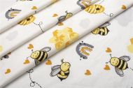 ΣΕΝΤΟΝΙΑ ΕΜΠΡΙΜΕ ΣΕΤ 3 τεμ bebe Honey Bee 545 120X160 White-Yellow 100% Cotton
