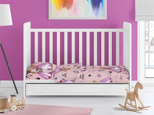 ΚΑΤΩΣΕΝΤΟΝΟ ΜΕ ΛΑΣΤΙΧΟ bebe Princess 391 0,70X1,40X0,15 Pink 70/30 Cott/Pol