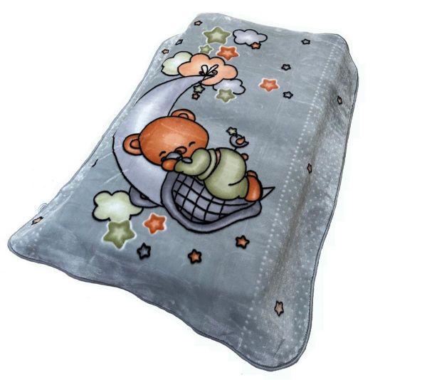 ΚΟΥΒΕΡΤΑ ΒΕΛΟΥΤΕ ΠΟΛΥΤΕΛΕΙΑΣ bebe Crescent Moon 33 110X140 Light Grey 100% Polyester