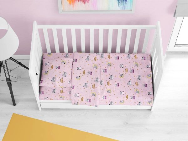 ΚΑΤΩΣΕΝΤΟΝΟ ΜΕ ΛΑΣΤΙΧΟ bebe Sweet Dreams 550 0,70X1,40X0,15 Pink 100% Cotton