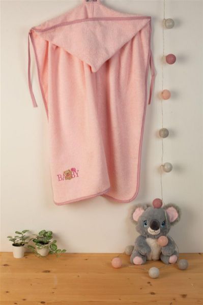 ΚΑΠΑ Με Κέντημα bebe Baby Bear 162 75X85 Ροζ 100% Cotton