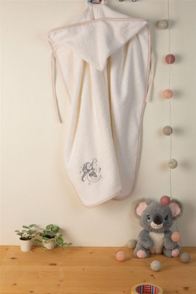 ΚΑΠΑ Με Κέντημα bebe Dreaming Elephant 168 75X85 Λευκό 100% Cotton