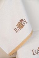 ΠΕΤΣΕΤΑ Με Κέντημα Σετ 2 τεμ bebe Baby Bear 163 30X50,70X140 Λευκό 100% Cotton