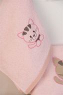 ΠΕΤΣΕΤΑ Με Κέντημα Σετ 2 τεμ bebe Kitty 136 30X50,70X140 Ροζ 100% Cotton