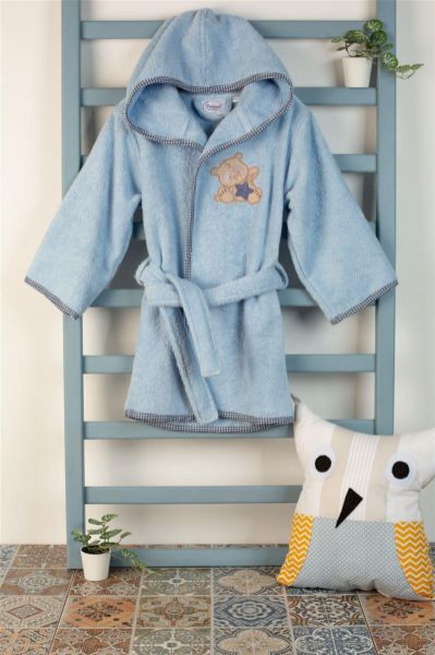 ΜΠΟΥΡΝΟΥΖΙ Με Κέντημα bebe Star Bear 151 SIZE:02 Σιελ 100% Cotton