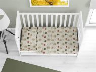 ΚΑΤΩΣΕΝΤΟΝΟ ΜΕ ΛΑΣΤΙΧΟ bebe Big Cats 27 0,70X1,40X0,15 Light Olive 100% Cotton Flannel