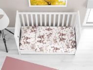 ΚΑΤΩΣΕΝΤΟΝΟ ΜΕ ΛΑΣΤΙΧΟ bebe Bunnies 30 0,70X1,40X0,15 White-Coral 100% Cotton Flannel