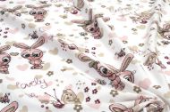 ΚΑΤΩΣΕΝΤΟΝΟ ΜΕ ΛΑΣΤΙΧΟ bebe Bunnies 30 0,70X1,40X0,15 White-Coral 100% Cotton Flannel