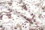 ΣΕΝΤΟΝΙΑ ΕΜΠΡΙΜΕ ΣΕΤ 3 τεμ bebe Bunnies 30 120X160 White-Coral 100% Cotton Flannel