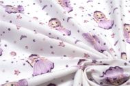 ΚΑΤΩΣΕΝΤΟΝΟ ΜΕ ΛΑΣΤΙΧΟ bebe Fairy 86 0,70X1,40X0,15 White-Lilac 100% Cotton Flannel