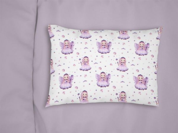 ΜΑΞΙΛΑΡΟΘΗΚΗ ΕΜΠΡΙΜΕ bebe Fairy 86 35X45 White-Lilac 100% Cotton Flannel