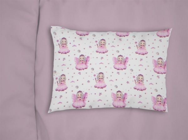 ΜΑΞΙΛΑΡΟΘΗΚΗ ΕΜΠΡΙΜΕ bebe Fairy 87 35X45 White-Pink 100% Cotton Flannel