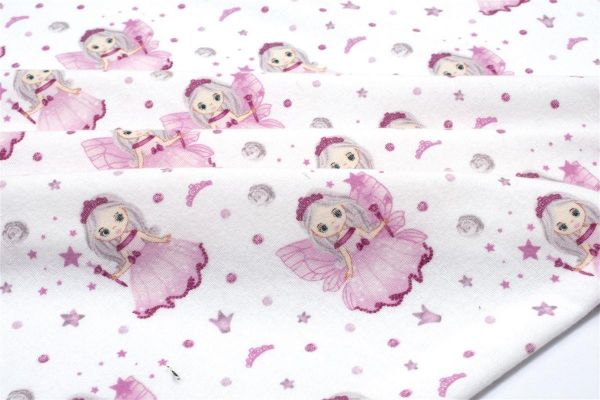 ΠΑΝΑ ΦΑΝΕΛΑ bebe Fairy 87 80X80 White-Pink 100% Cotton Flannel