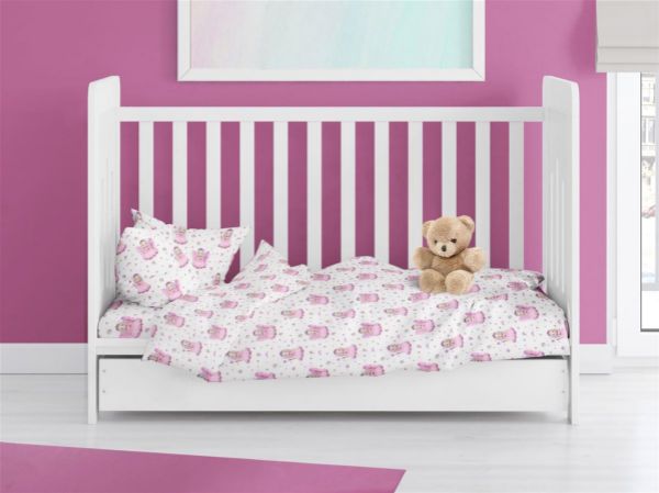 ΠΑΠΛΩΜΑ ΕΜΠΡΙΜΕ bebe Fairy 87 120X160 White-Pink 100% Cotton Flannel