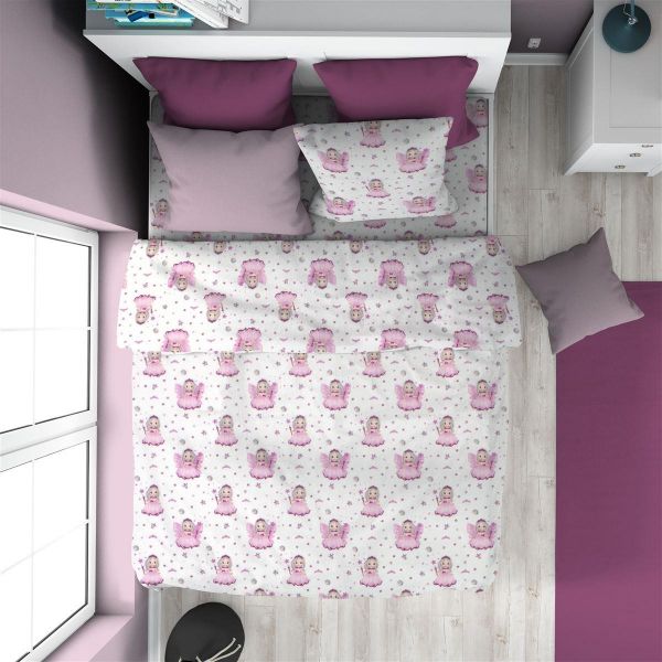 ΠΑΠΛΩΜΑΤΟΘΗΚΗ ΕΜΠΡΙΜΕ kids Fairy 87 160X240 White-Pink 100% Cotton Flannel