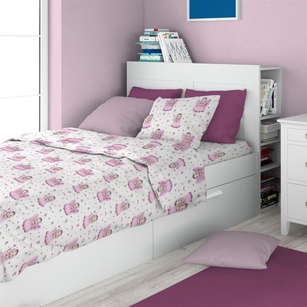 ΣΕΝΤΟΝΙΑ ΕΜΠΡΙΜΕ ΣΕΤ 3 τεμ kids Fairy 87 160X240 White-Pink 100% Cotton Flannel