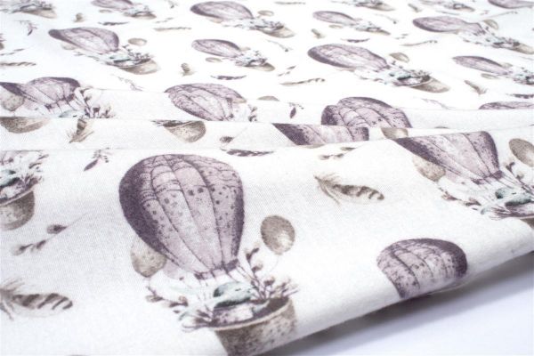 ΠΑΝΑ ΦΑΝΕΛΑ bebe Hot Air Balloon 78 80X80 Lilac 100% Cotton Flannel