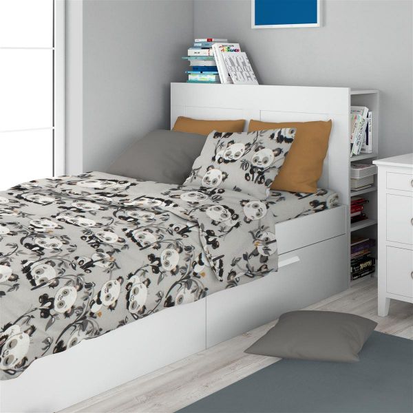 ΣΕΝΤΟΝΙΑ ΕΜΠΡΙΜΕ ΣΕΤ 3 τεμ kids Panda Bear 96 160X240 Grey 100% Cotton Flannel