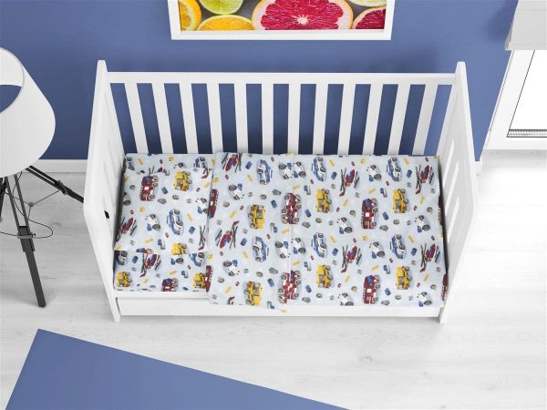 ΚΑΤΩΣΕΝΤΟΝΟ ΜΕ ΛΑΣΤΙΧΟ bebe Toys 46 0,70X1,40X0,15 Sky Blue 100% Cotton Flannel