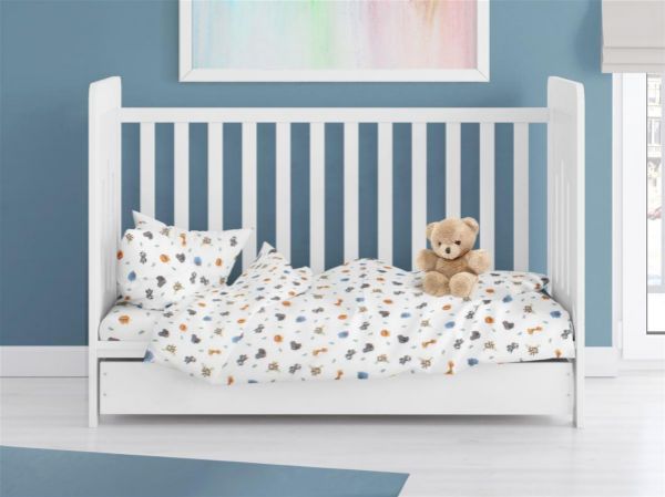 ΠΑΠΛΩΜΑΤΟΘΗΚΗ ΕΜΠΡΙΜΕ bebe Zoo 29 120X160 White 100% Cotton Flannel