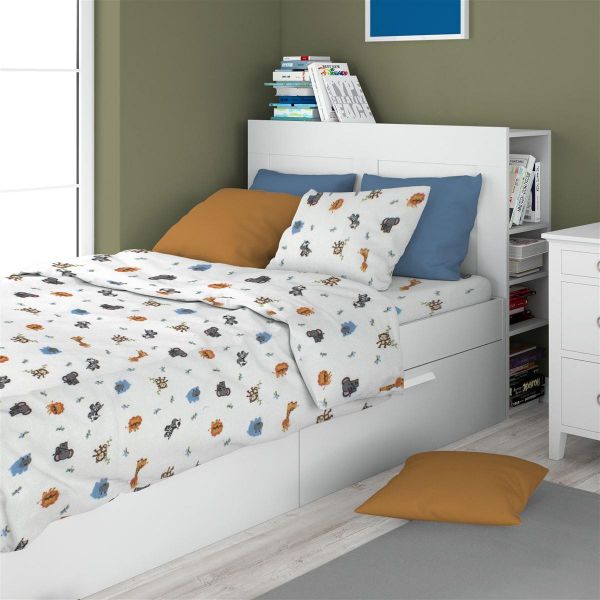 ΣΕΝΤΟΝΙΑ ΕΜΠΡΙΜΕ ΣΕΤ 3 τεμ kids Zoo 29 160X240 White 100% Cotton Flannel